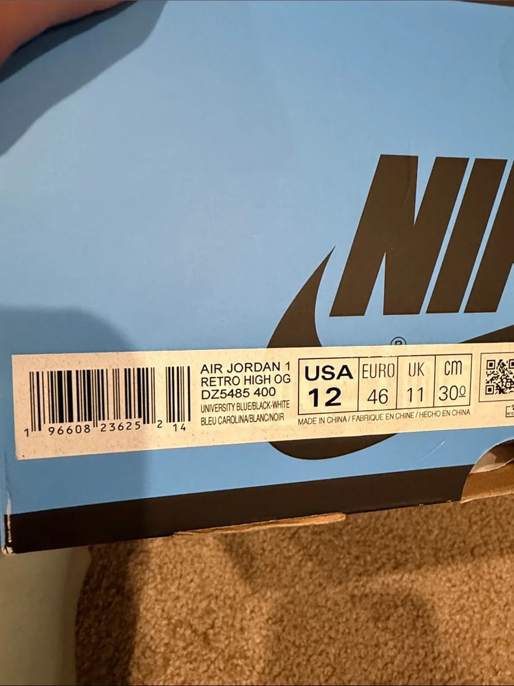 Jordan Air 1 High Top Sneakers - Black/University Blue/White